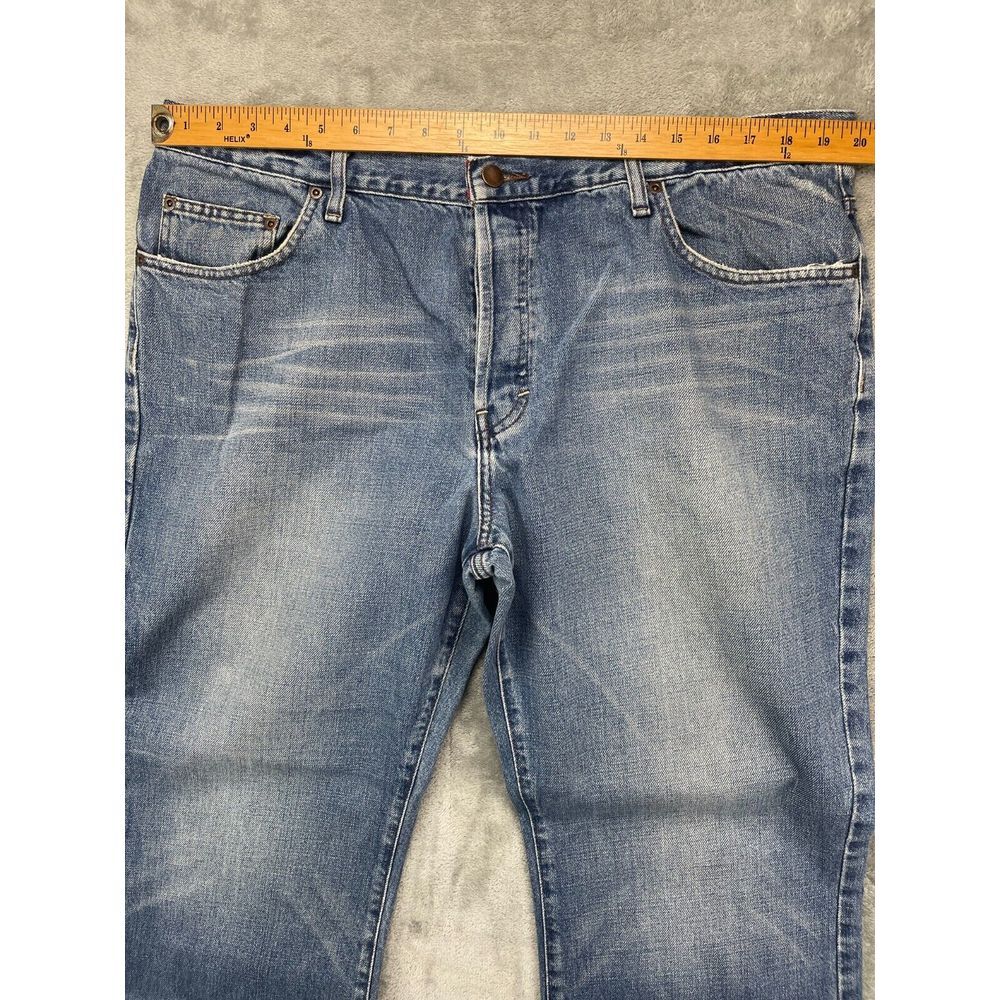 MossIssue Men's Jeans Size 40X30 (Actual 40x29) Blue Denim Baggy Button Fly - Picture 2 of 12
